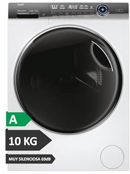 Haier I-Pro Series 7 Plus HW100GBD14979UIB - Lavadora Carga Frontal 10KG, Autodosificación, Función Vapor, Motor Direct Motion, Tratamiento Antibacterias, 1400 RPM, Fin Diferido, 14 programas, Blanco