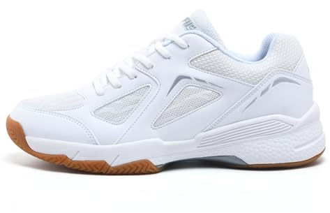 LEFUS Pickleball-skor för kvinnor – AMZ-P601, halkfria, dämpande, anti-vridmoment, andningsbara hovskor, P601 Vit, 40 EU