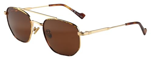 ZENOTTIC Occhiali da Sole Polarizzati Retro a Forma di Esagono per Uomini e Donne - Moda Vintage Doppio Ponte In Metallo Protezione UV400