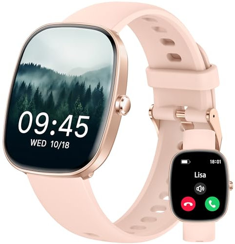 Smartwatch Damen Herren mit Telefonfunktion/Blutdruckmessung/Schlaftracker/Herzfrequenz/SpO2/Schrittzähler, 120+ Sportmodus,Wettervorhersage,IP68 Wasserdicht, 1,83'' HD Fitness Tracker für iOS Android