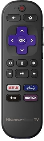 Replacement Voice Remote Control Compatible with All Hisense Roku TV Smart 4K TVs 【Not for Roku Stick and Roku Box】(Netflix/Disney Plus/Apple TV+ / HBO Max) w/Voice Control