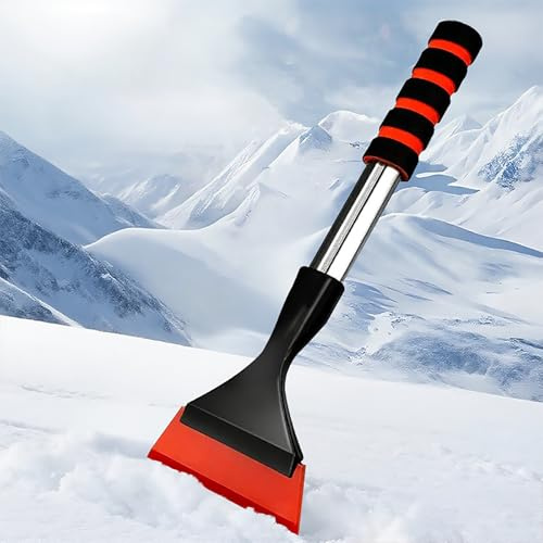 SUODAO Ice Scraper for Car Windscreen, Scratch Free Ice Scraper with Comfortable Sponge Grip Efficency Frost Snow Ice Remover Tool Ice Scraper for Car Windshield Car Snow Brush for Car SUV Truck