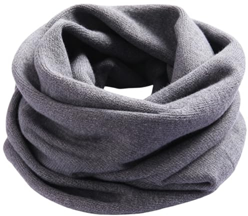 YWTAENOH Cashmere Knitted Loop Scarf Warmer Cold Weather Neck Gaiter Soft Chunky Scarf for Men and Women