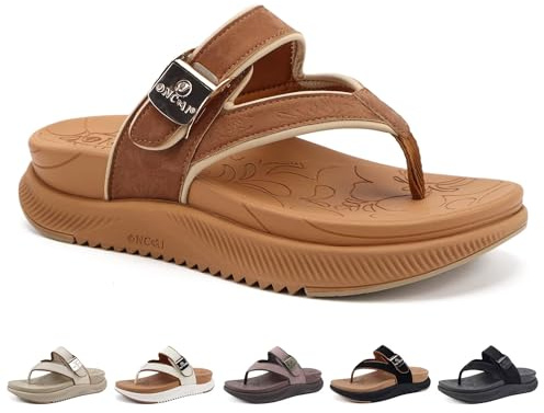 ONCAI Femmes plateforme Tongs Plage d'été Habillé épaisses Féminin Sandales de Marche Tendance Essentiels Élégants Et Chunky Extérieures Antidérapant Semelles Caoutchouc