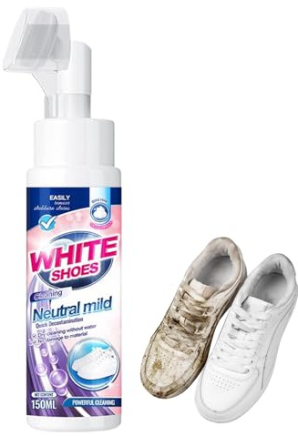 Nettoyant pour baskets blanches, gomme moussante éclaircissante instantanée – 150 ml – Kit nettoyant pour chaussures en toile, caoutchouc, bottes, randonnée, voyage, extérieur, quotidien, maison