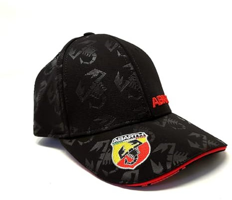 Abarth 4R Quattroerre.it, Capellino da Baseball, Prodotto Ufficiale, Taglia Regolabile, Visiera Curva, con Etichetta di Originalità, Nero