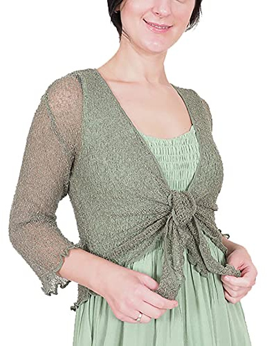 Mimosa Donna Coprispalle Bolero Uncinetto Pizzo Elasticizzato Bolero Cardigan Aperto