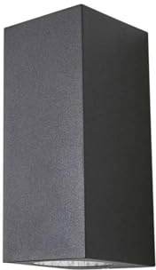 Lucande Outdoor Wall Light Xava (Modern) in Black Made of Aluminium (2 Light Sources, GU10) from wall lamp for Exterior/Interior Walls House Terrace und Balcony