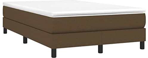 vidaXL Boxspring-sängram mörkbrun 120x200 cm tyg, dubbelsäng, säng, säng ram, dubbelsängar, sängar, säng ramar, resårmadrass, resårmadrasser, pocketersårmadrass