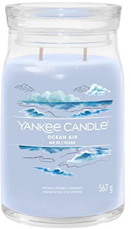 Yankee Candle Signature Duftkerze | große Kerze mit langer Brenndauer „Ocean Air“ | Soja-Wachs-Mix | Perfekte Geschenke für Frauen