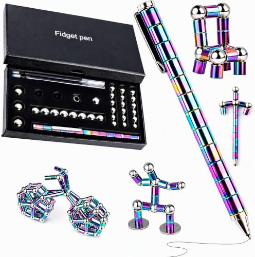 Penna a Sfera Magnetica Penna Antistress Magnetica Multifunzione Divertente | Penna Antistress in Metallo con Magnete, Gadget Originali, Regalo per Ragazzi e Ragazze, Regalo per la Festa del Papà