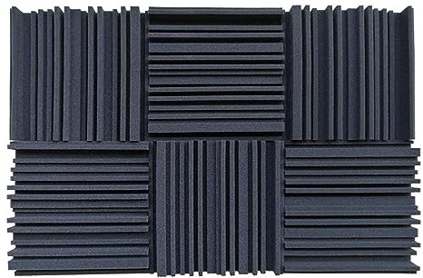 6 Pcs Acoustic Studio Absorption Foam Panel Broadband Sound Absorber Periodic Groove Structure