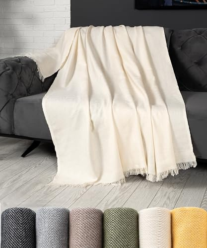 pamuq Sofadecke 170x230 cm, beige - Tagesdecke Decke für Sofa Überwurfdecke Couchdecke Wohndecke Couch-Überwurf Blanket