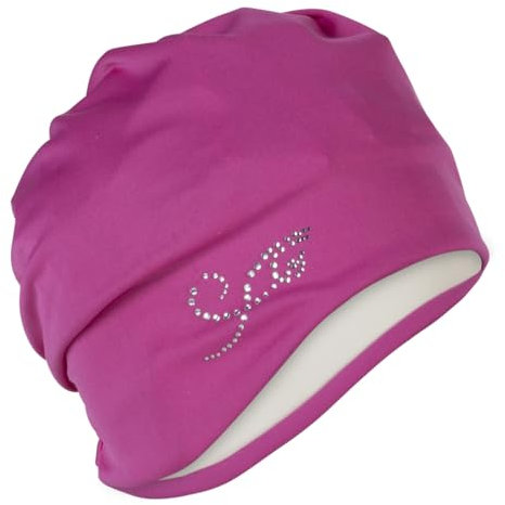 Fashy Damen Stoffbadehaube mit Strasssteinen, pink