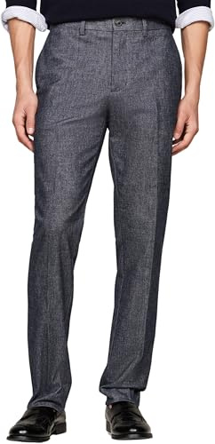 Tommy Hilfiger Pantalón de Tela Hombre Pantalón de Traje, Azul (Desert Sky), 33W/28L