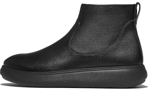 Fitflop Stivaletti donna Iq-comff in pelle con zip, Tutto nero, 41 EU