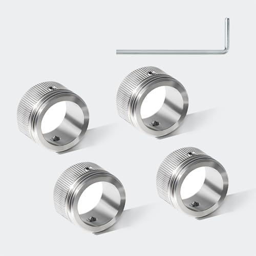 Folzirt 4pcs Heizkörperthermostat Adapter aus 304 Edelstahl, M30x1.5 Heizungsthermostat Adapter für Ra, Rav, Ravl-ventil, Innendurchmesser 22mm Heizungsventil Adapter mit Sechskantschlüssel