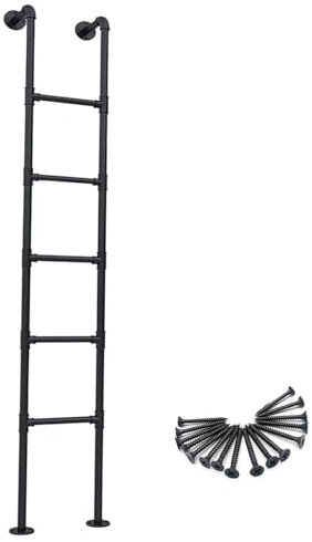 Escalera de litera negra resistente para ventana de sótano, pozo, emergencia, escalada de incendios, 71 pulgadas de altura, escalera de salida de entrada, uso al aire libre en tejado/garaje