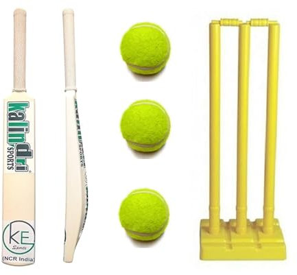 Kalindri Sports Cricket Set, Size 6 Bat with Wickets and Tennis Balls, Youth Training Kit, 10-15 Years, Upto 168 cm Player Height, Multicolour