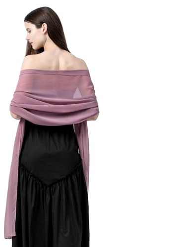GIBZ Donne Morbide Scialli e Wraps Chiffon Stola | Tinta Unita Sciarpa Estiva per Sera Matrimoni Party