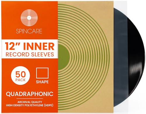 50x Buste Interne Antistatiche per Vinili 33 Giri | Spincare Quadraphonic Custodia HDPE Premium | Buste Protettive per LP Antistatiche Alta Qualità | Inner Sleeves Vinyl per Dischi 33 Giri