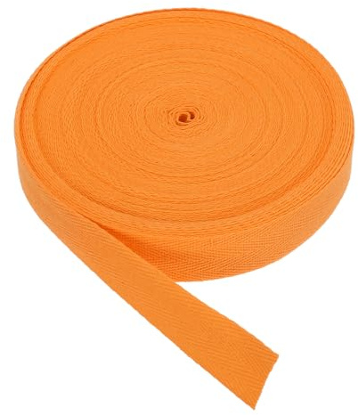 PATIKIL Cinta De Sarga De Algodón 1 Pulgada 25 Yardas Cinta De Algodón Cinta De Sesgo Tira De Espiga Para Coser Envoltorio De Regalo Artesanía DIY Naranja Claro
