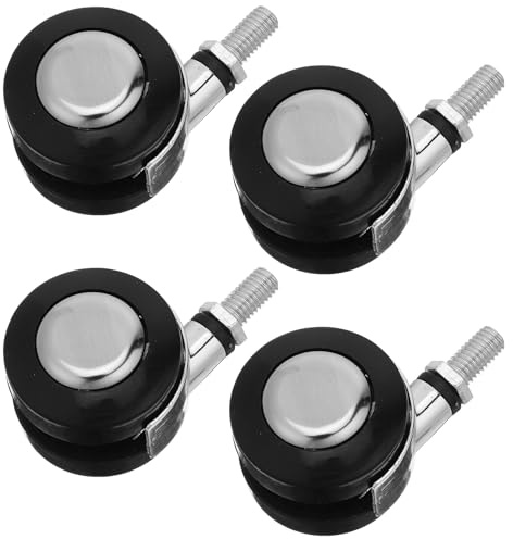 POPETPOP Lot de 4 Roulettes Pivotantes de 15 Pouces pour Chaise de Bureau Filetage M8 Silencieuses et Robustes Compatibles Sols Durs et Moquettes Pièces Détachées pour Mobilier de