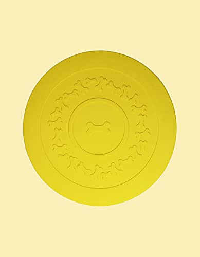 United Pets Plate Matta Hund, Design, Made in Italy, Skålmatta, Halkfri, Gul, 35 cm - 300 g