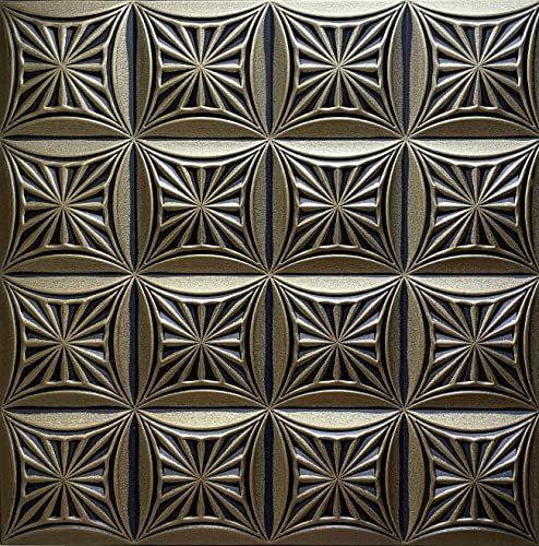 Eurodeco Paneele aus Polystyrol XPS, Deckenpaneele, 3D Wandpaneele, Styropor Dekoren, Decken Retro Vintage Wandverkleidung, 3mm dick - 50x50cm (4m²-16 Stück, Retro 81)