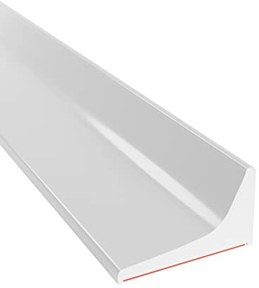 YUCONECT Barrera Agua Ducha 1,05M de Silicona de color Blanco - Copete Encimera Cocina - Barrera de Agua para Ducha - Embellecedor Encimera Cocina - Vierteaguas Ventana - Vierteaguas Mampara