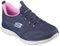 Skechers Women's Summits New Nature, Navy Knit/Pink & Periwinkle Trim, 8 UK