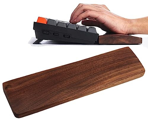 Kongou Repose-Poignets en Bois pour Clavier, Repose-Poignets en Bois avec Base Antidérapante en Silicone avec Base en Silicone Antidérapante, Repose-Poignets Ergonomique Et Confortable pour Clavier
