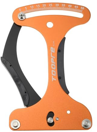 BULLSPANN Misuratore di Tensione dei Raggi,Strumento di Riparazione della Ruota in Lega di Alluminio Indicatore di Tensione della Bicicletta da Strada, Arancione