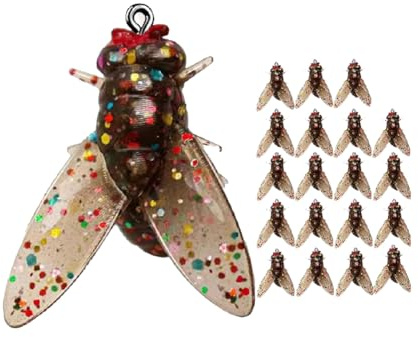 YEHEI Appât de Pêche à la Mouche Bionique Marron, Appât de Pêche à la Mouche Bionique avec Leurre à Insectes