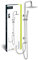 aquaSu® Duschsystem Proda mit Regendusche & Handbrause eckig | Stab-Handbrause & Kopfbrause | je 1 Strahlart | Anti-Kalk Regendusche | Duschgarnitur mit Wandstange und Gleiter | Chrom | 72329 9