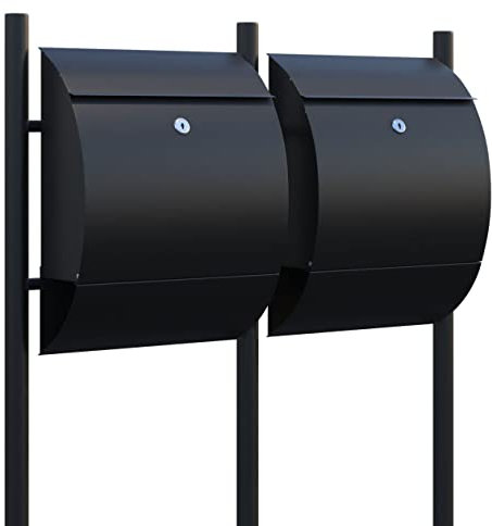 Bravios Sunshine for Two - Buzón de Correos Doble de Pie, Color Negro