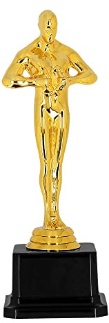 Boland Winner Award Trophy – 21 Centimetre Gold Plastic Party Prize with Black Base – Fun Hollywood Night, VIP Theme Party & Carnival Decoration