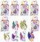 GALUPY Rainbow Unicorn 6-Pack - Unicornio de Peluche para coleccionar, Figuras de Unicornio con alas de Purpurina y Cristal Swarovski