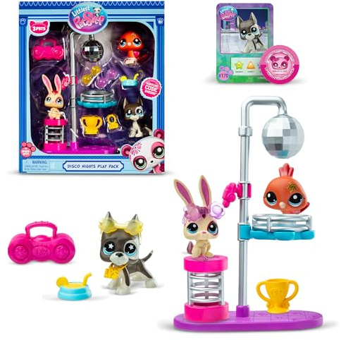 Littlest Pet Shop - Disco Nights Play Pack, Gen 7 Authentic LPS Bobble Head Toy Figure, Collectible Toy Animal, Ages 4+