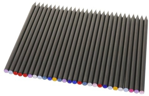 100 matite in carbonio in legno per schizzi e schizzi, con parte superiore scintillante, per riempire la calza dei bambini