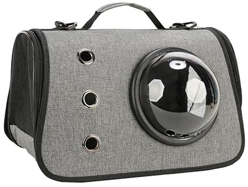 Pet Carrier Backpack with Transparent Window for Cats and Small Dogs (grey)