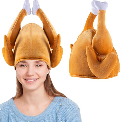 Sombrero de Pierna de Pollo, Sombrero de Acción de Gracias, Carnaval, Fiesta Temática, Gorra Sombreros Fiesta Halloween, Disfraz Gracioso, para Adulto Niños y Chico Chica Fiestas de Carnaval Navidad