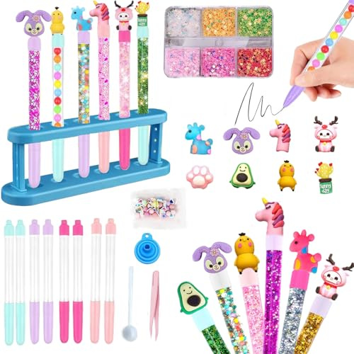 Aoksily Fabrique a Stylo, Atelier des Stylos Personnalisé, Kit Loisir Creatif Enfant, Idée Cadeau Fille 6 Ans, Activité Manuelle Enfants 6-12 Ans, Cadeau Anniversaire Fille Garcon