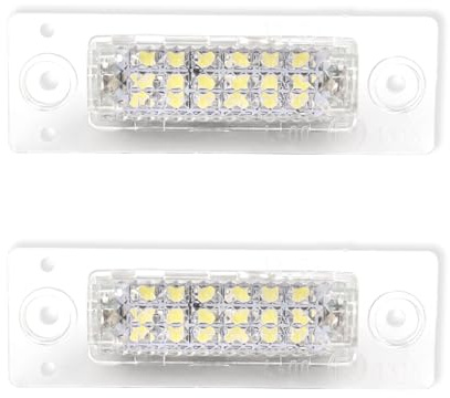 Draymora 2 Pcs LED Number Plate Light 12V 6500K White Error Free License Number Lamp Taillight Rear License Plate Lamps for VW Caddy Golf Jetta T5 7H 7J Plus Passat 3C B6 T-ouran 1T3 1T2 1T1