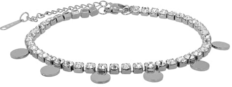 Akzent Armband Damen - Premium Armband Damen in Silber aus Edelstahl, 100% Wasserfest & Hautverträglich