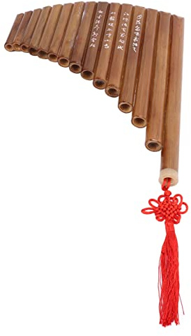 VBESTLIFE Kinesisk Traditionell Panflöjt Justerbar Melodi för Barn och Vuxna Pan Pipes Bambu och trä