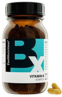 Vitamin B-Komplex - IM GLAS, OHNE WEICHMACHER - Mit den bioaktiven Formen B12 als Methylcobalamin, B9 als 5-MTHF Quatrefolic® - vegan & hochdosiert - 60 Kapseln