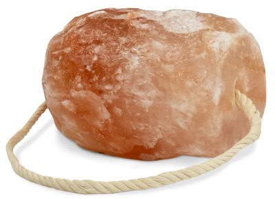 Hochwertiger Salzleckstein “Bergkristall” 1 x Leckstein mit Kordel, insgesamt ca. 4,7-5,3 kg, für Pferde, Schafe, Rinder, Wild, Viehsalz - Mineralleckstein - Premium Leckstein