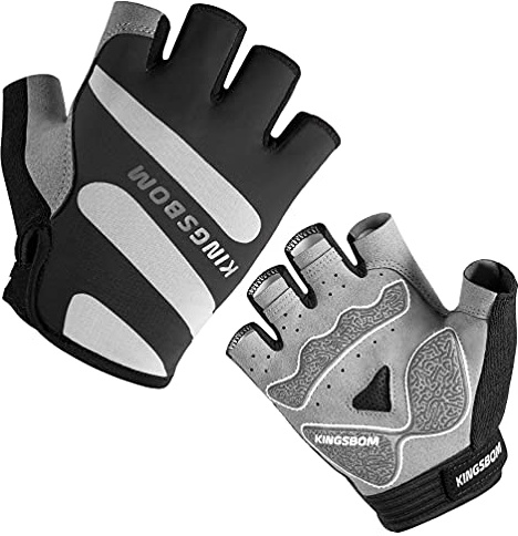 KINGSBOM Breathable Cycling Gloves, Shock-Absorbing Mountain Bike Gloves with Light Silicone Gel Pad, Anti-Slip Bicycle Gloves for Men and Women