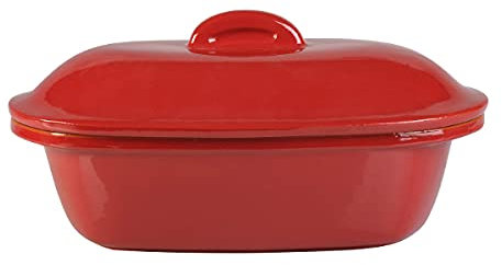 Cuire rôti Rossana en terre cuite, Colì Maioliche et Terrecotte depuis 1650, Rouge, Longueur 39 cm